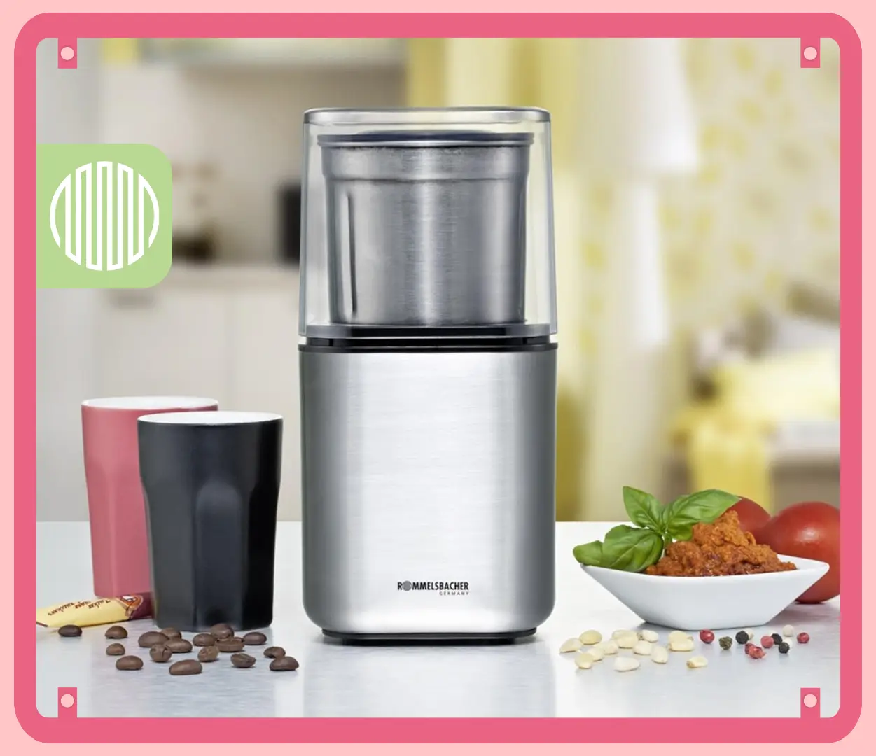 Moulin à épices/café - Rommelsbacher EGK 250 - Inox noir - 200 W - Vitesse variable