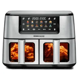 Rommelsbacher Dubbele Airfryer FRH 2650 – Heteluchtfriteuse voor twee gerechten tegelijk