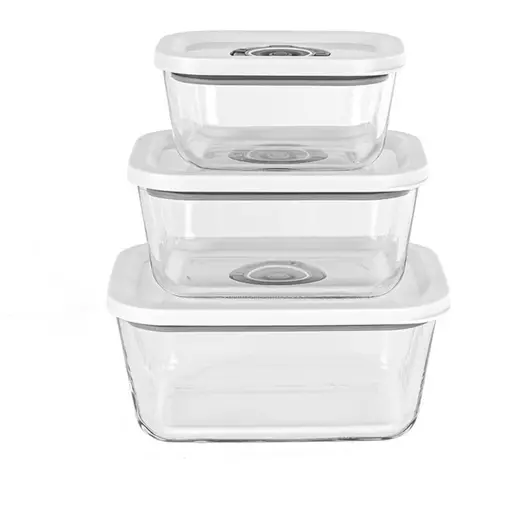 Rommelsbacher 3 vacuüm glazen containers (350, 670, 1100 ml)